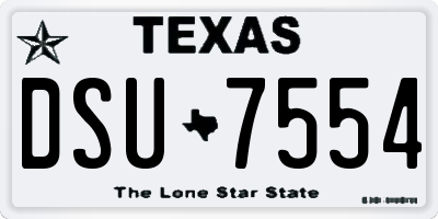 TX license plate DSU7554