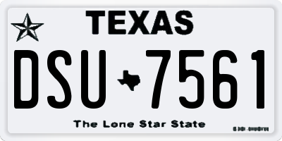 TX license plate DSU7561
