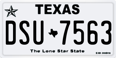TX license plate DSU7563