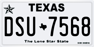 TX license plate DSU7568