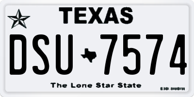 TX license plate DSU7574