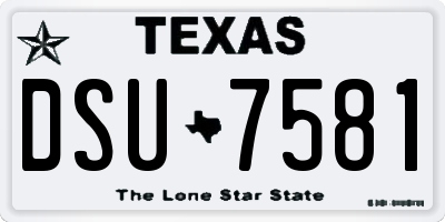 TX license plate DSU7581