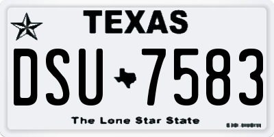 TX license plate DSU7583