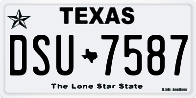 TX license plate DSU7587
