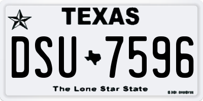 TX license plate DSU7596