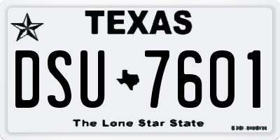 TX license plate DSU7601