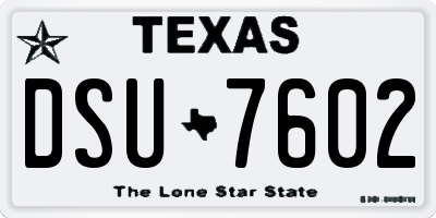 TX license plate DSU7602