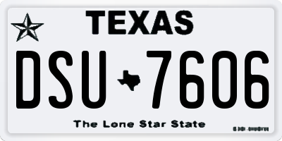 TX license plate DSU7606