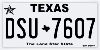 TX license plate DSU7607