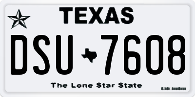 TX license plate DSU7608