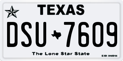 TX license plate DSU7609
