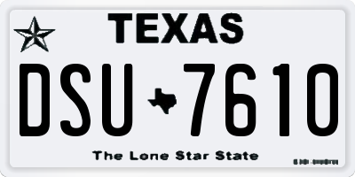 TX license plate DSU7610