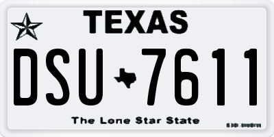 TX license plate DSU7611