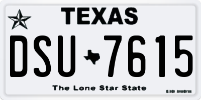 TX license plate DSU7615