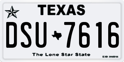 TX license plate DSU7616