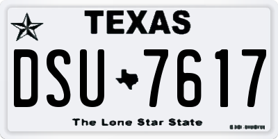 TX license plate DSU7617