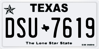 TX license plate DSU7619