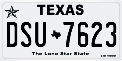 TX license plate DSU7623