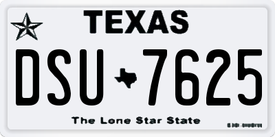 TX license plate DSU7625
