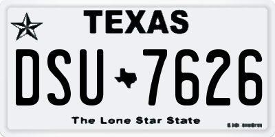 TX license plate DSU7626