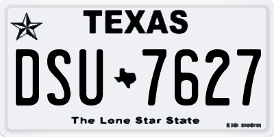 TX license plate DSU7627