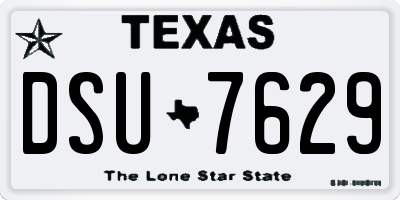 TX license plate DSU7629