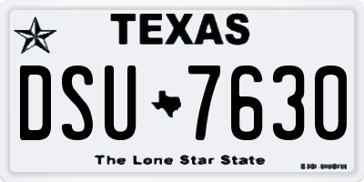 TX license plate DSU7630