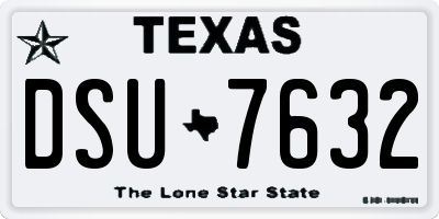 TX license plate DSU7632