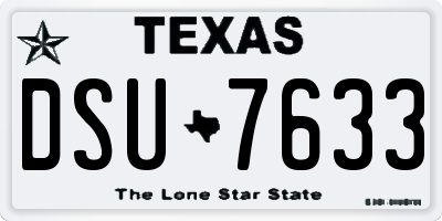 TX license plate DSU7633