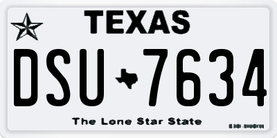 TX license plate DSU7634