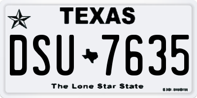 TX license plate DSU7635