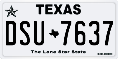 TX license plate DSU7637