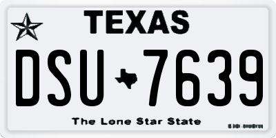 TX license plate DSU7639