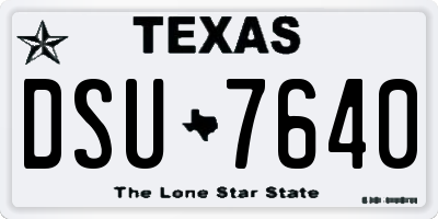 TX license plate DSU7640