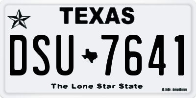 TX license plate DSU7641