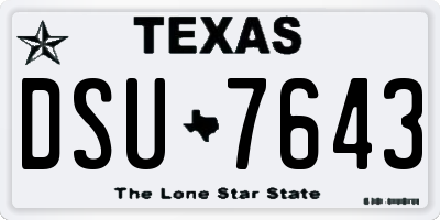TX license plate DSU7643