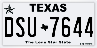 TX license plate DSU7644