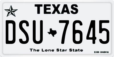 TX license plate DSU7645