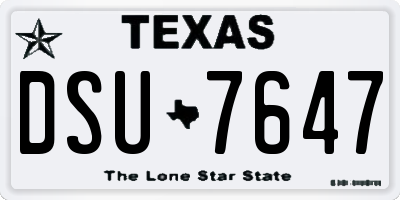 TX license plate DSU7647
