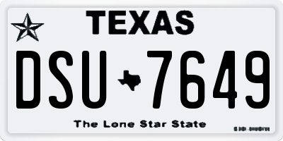 TX license plate DSU7649