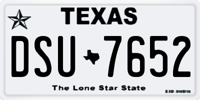 TX license plate DSU7652
