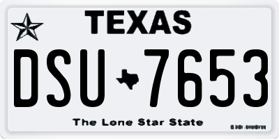 TX license plate DSU7653