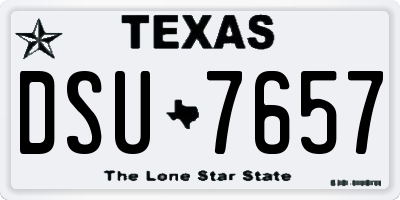 TX license plate DSU7657
