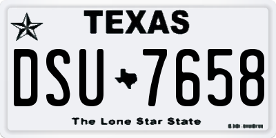 TX license plate DSU7658
