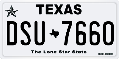TX license plate DSU7660