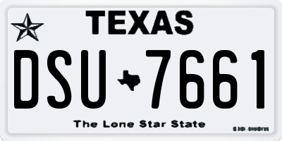 TX license plate DSU7661