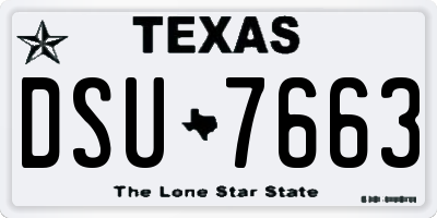 TX license plate DSU7663