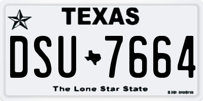 TX license plate DSU7664