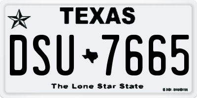TX license plate DSU7665