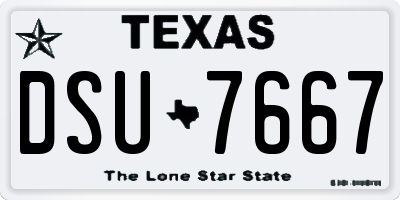 TX license plate DSU7667